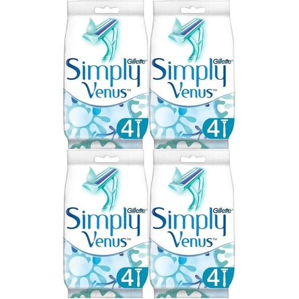 Gillette Simply Venus 2 Kullan At Kadın Tıraş Bıçağı 16 Lı Set (4PK*4) ürün görseli 1