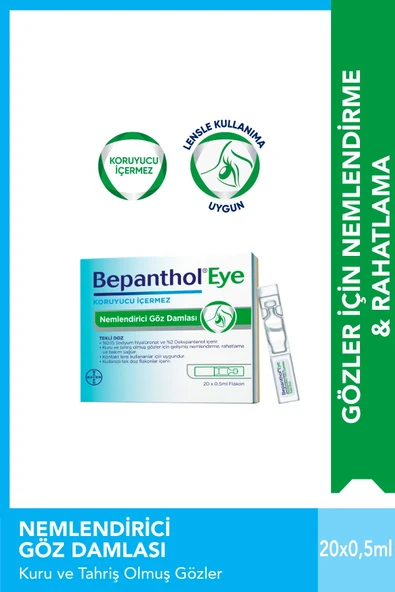 Bepanthol Eye Nemlendirici Göz Damlası Tekli Doz 20x0.5ml ürün görseli 1