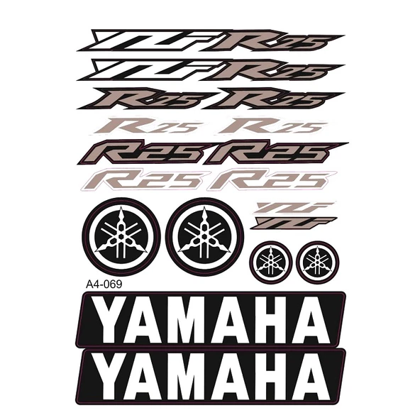 Yamaha YZF R25 Sticker Yazı Seti Beyaz ürün görseli 1