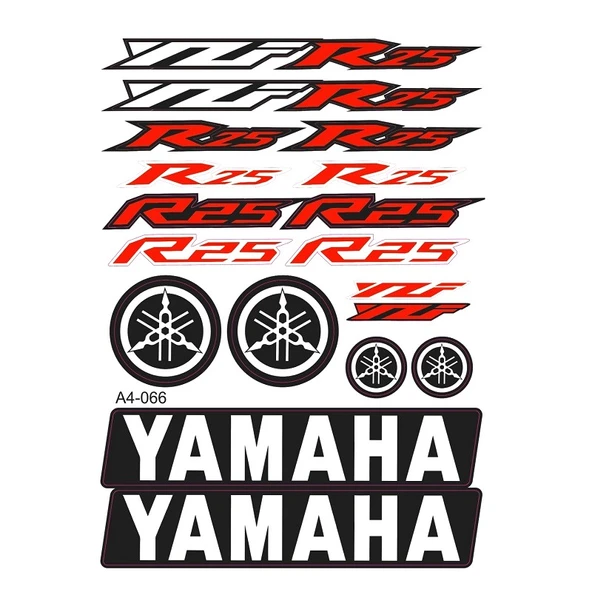 Yamaha YZF R25 Sticker Yazı Seti Kırmızı ürün görseli 1
