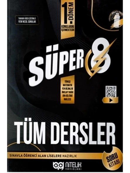 Nitelik 8.sınıf Yeni Nesil Süper 1. Dönem Tüm Dersler Soru Bankası ürün görseli 1