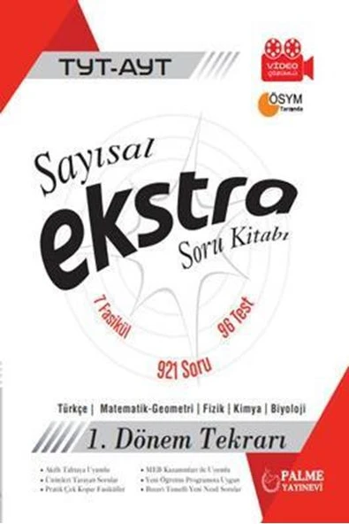 PALME YKS TYT AYT SAYISAL EKSTRA SORU KİTABI 1.DÖNEM TEKRARI *YENİ* ürün görseli 1