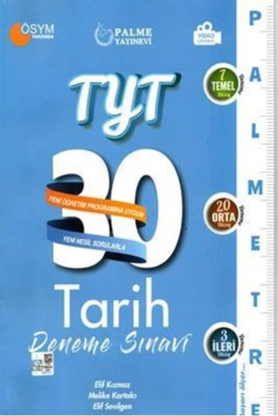 YKS TYT Tarih 30 Deneme Sınavı Palme Yayınevi ürün görseli 1