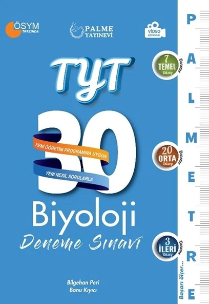 PALME YKS TYT BİYOLOJİ 30 DENEME PALMETRE VİDEO ÇÖZÜMLÜ *YENİ* ürün görseli 1