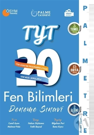 PALME YKS TYT FEN BİLİMLERİ 20 DENEME PALMETRE VİDEO ÇÖZÜMLÜ *YENİ* ürün görseli 1