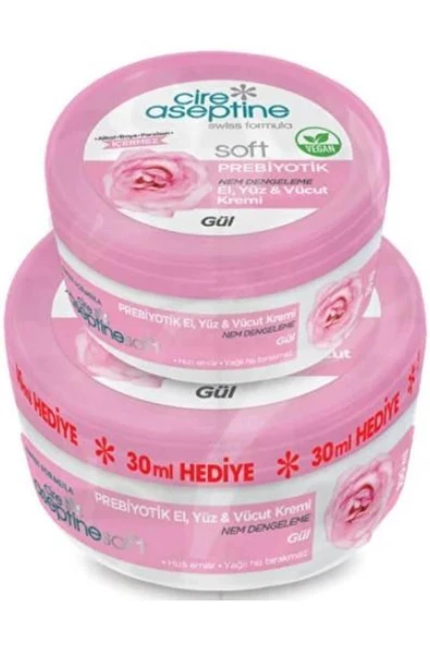 Cire Aseptine Soft Prebiyotik Gül Özlü Nemlendirici Krem 100 ml + 30 ml ürün görseli 1