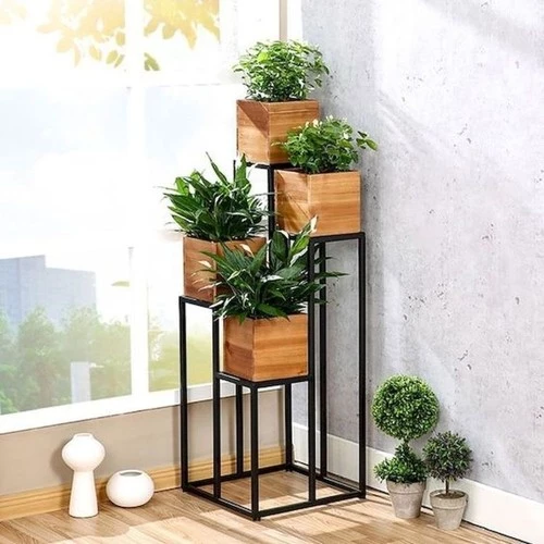 Dekoratif Metal Çiçeklik  Metal Saksılık Dekoratif Raf ürün görseli 1