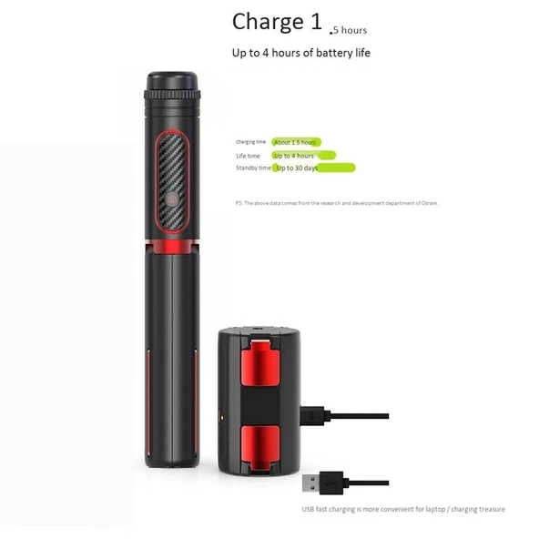 Valkyrie 360 Bluetooth Telefon Tutucu Bluetooth Selfi Çubuğu - Resim 5