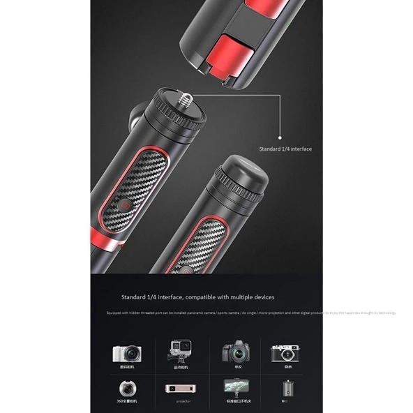 Valkyrie 360 Bluetooth Telefon Tutucu Bluetooth Selfi Çubuğu - Resim 4