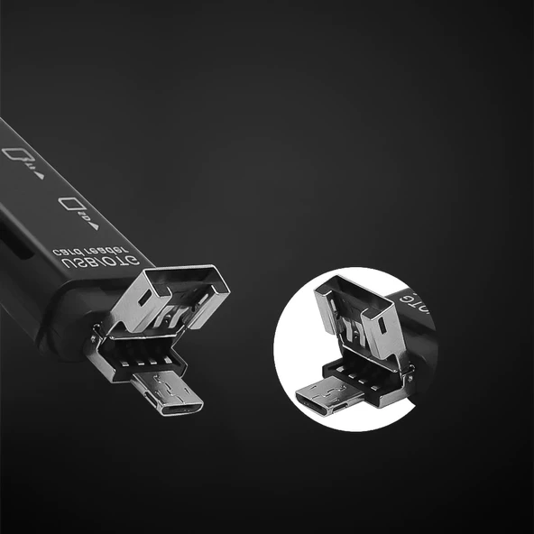 Valkyrie OTG Type C & Micro USB & USB 3in1 Kart Okuyucu USB2.0 - Resim 5