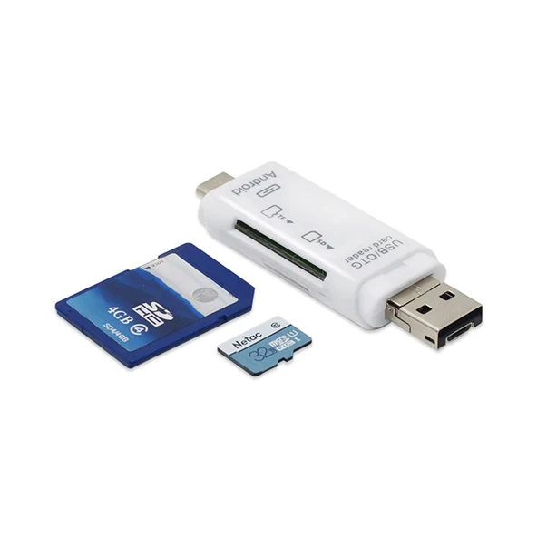 Valkyrie OTG Type C & Micro USB & USB 3in1 Kart Okuyucu USB2.0 - Resim 3