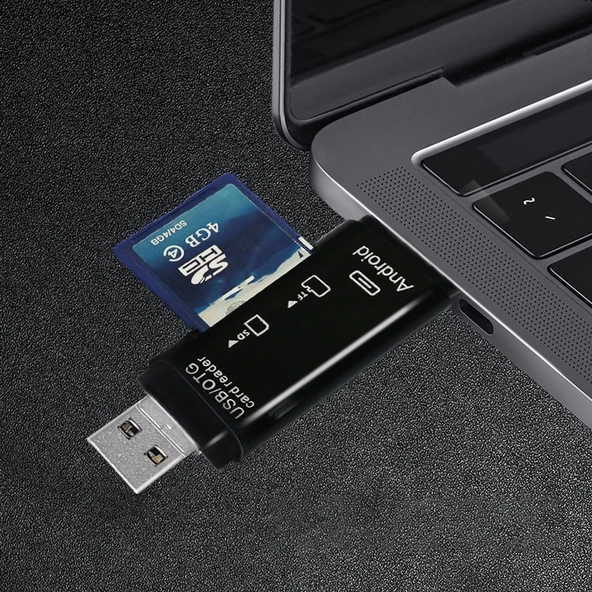 Valkyrie OTG Type C & Micro USB & USB 3in1 Kart Okuyucu USB2.0 - Resim 8