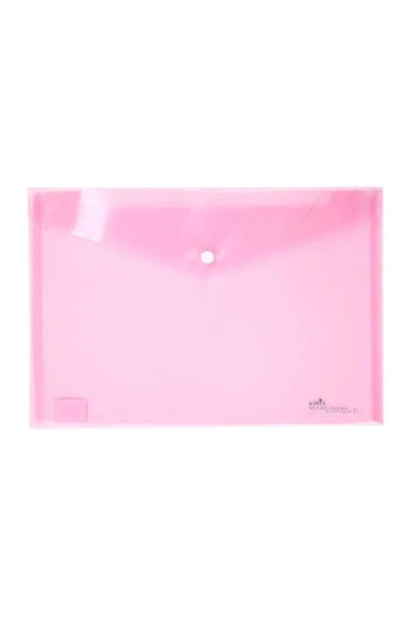 Umix Çıtçıtlı Şeffaf Zarf Dosya Pembe Eco (12 Li Paket) ürün görseli 1