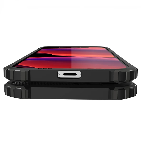 FitCase iPhone 12 Pro Max Zırh Tank Tam Koruma Arka Kapak - Resim 6