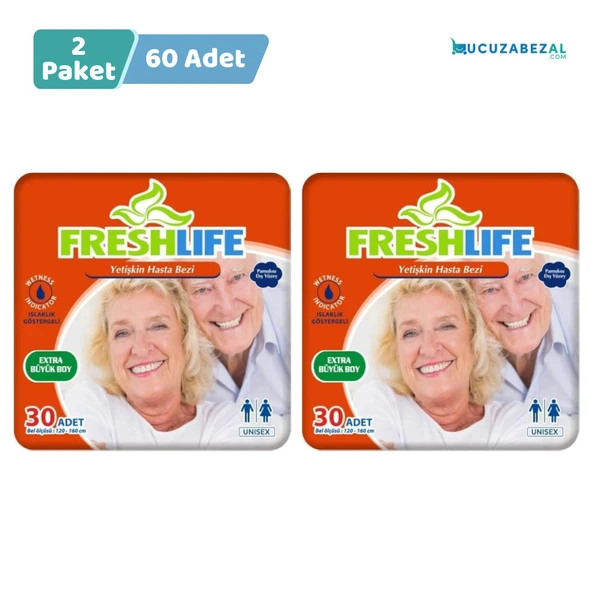 Freshlife Belbantlı Ekstra Büyük Boy XL 30'lu 2 Adet Hasta Bezi ürün görseli 1