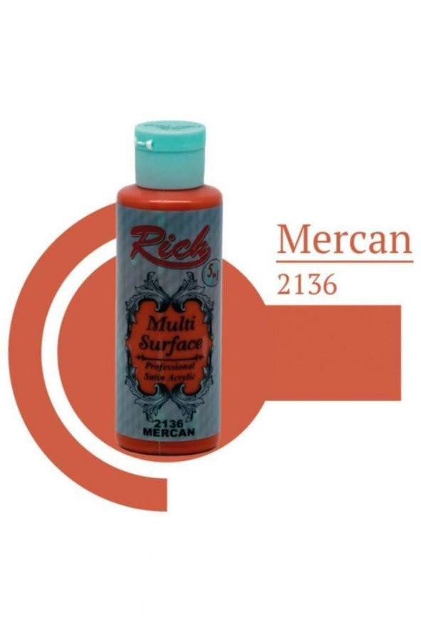 Rich Akrilik Boya Multi Surface 120 CC Mercan 120-2136 ürün görseli 1