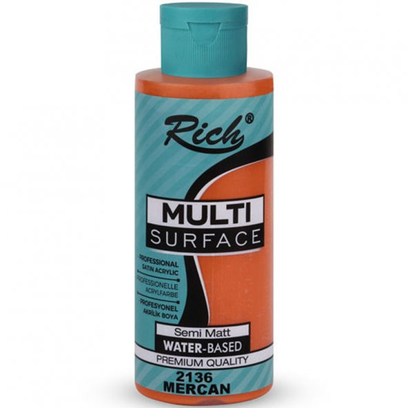 Rich Akrilik Boya Multi Surface 120 CC Mercan 120-2136 - Resim 2