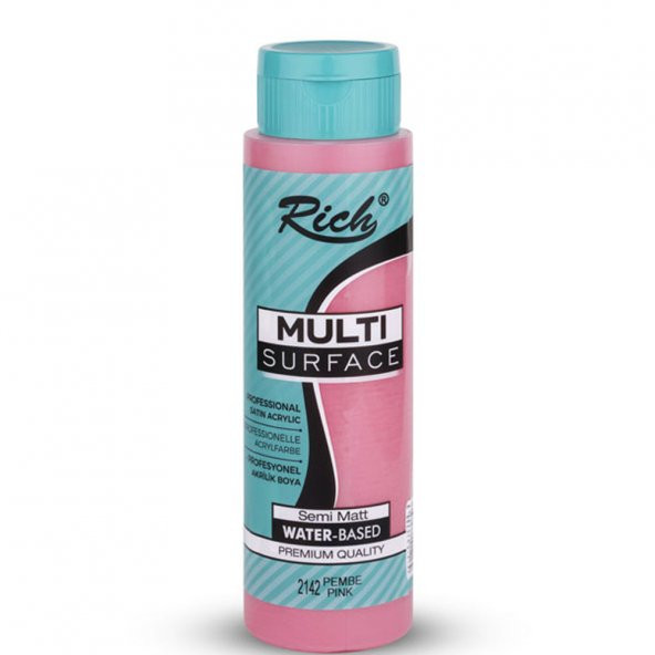 Rich Akrilik Boya Multi Surface 500 CC Pembe 500-2142 - Resim 2
