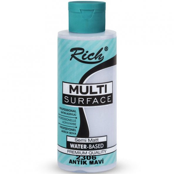 Rich Akrilik Boya Multi Surface 120 CC Antik Mavi 2306 - Resim 2