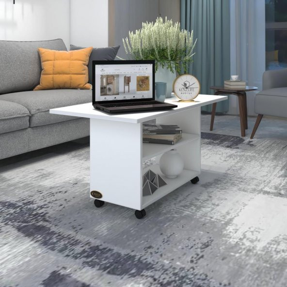 Kenzlife orta salon sehpası prag byz 045*090*50 tekerlekli yemek masası ürün görseli 1