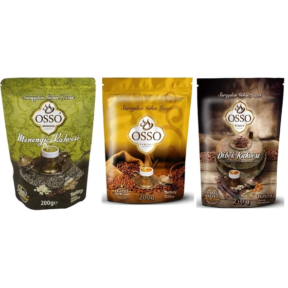 Osso Osmanlı Kahvesi 200 G + Menengiç 200 G + Dibek 200 G ürün görseli 1