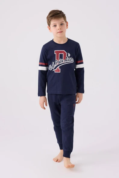 U.S. Polo Assn. 1902 Erkek Çocuk Uzun Kol Manşetli Pijama Takım ürün görseli 1