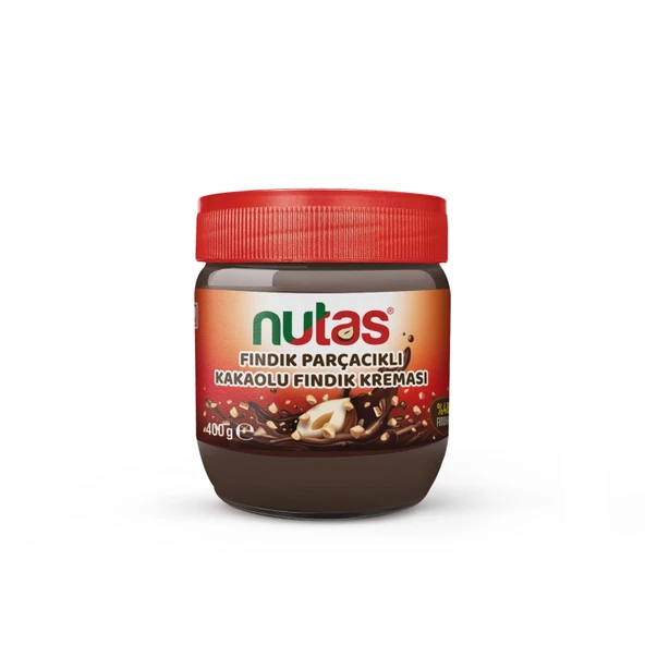 Nutas Fındık Parçacıklı Kakaolu Fındık Kreması – 400g Cam Kavanoz ürün görseli 1