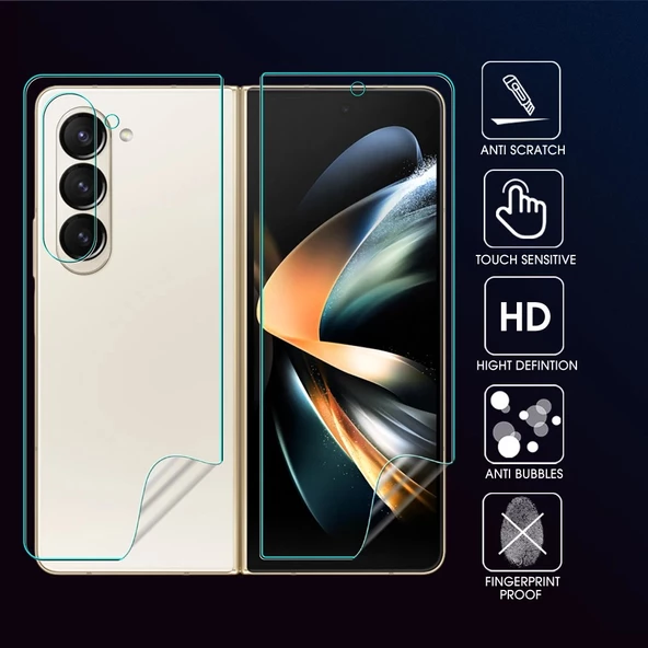 Samsung Galaxy Z Fold 6 Premium Ön+Arka Body Şeffaf Ultra koruyucu Nano Jelatin ürün görseli 1