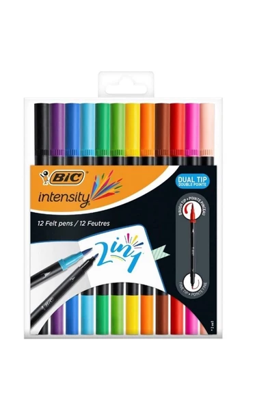 Bic Çift Taraflı Keçeli Boya Kalemi 12 Renk ürün görseli 1