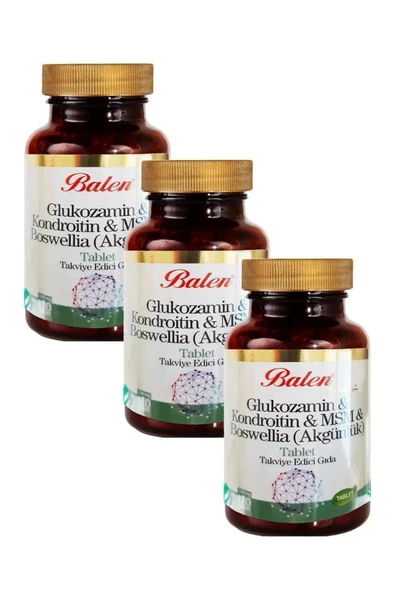 Balen Glukozamin Kondroitin MSM Boswelia 1200 mg 120 Tablet 3'lü ürün görseli 1