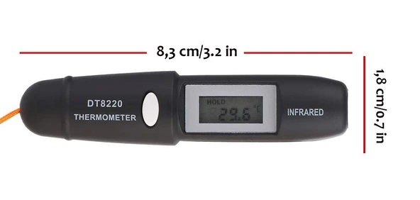 AEK-Tech DT8220 Kalem Tip Infrared Termometre Siyah - Resim 4