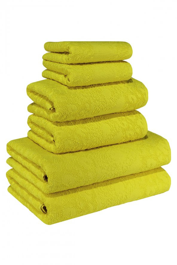 Textile Colors Leopar Desenli 100 Pamuk Banyo Havlu Seti 6 Adet, 2 Banyo Havlusu, 2 El Havlusu, ve 2 Yüz Havlusu, -Comfort- Altın, ürün görseli 1