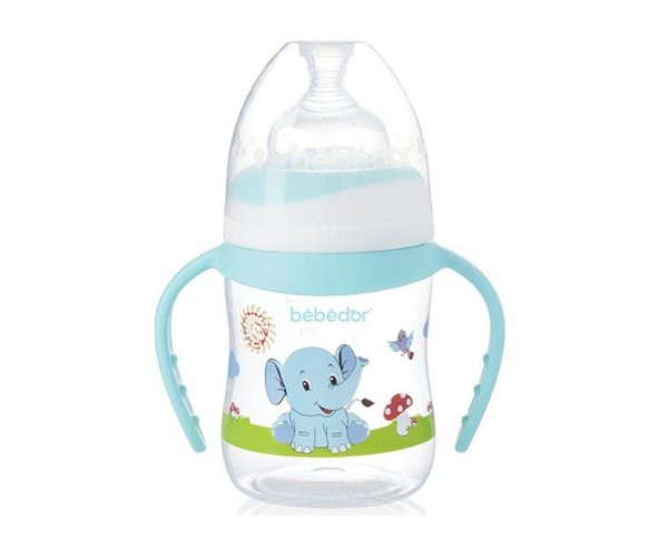 Bebedor Desenli Geniş Ağız Kulplu Biberon 150 Ml ürün görseli 1