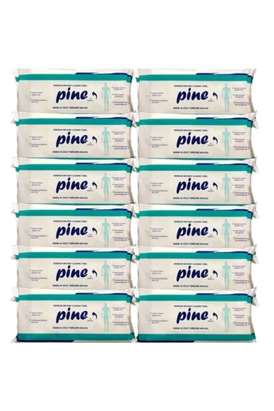 Pine Alkolsüz Hasta Perine Ve Vücut Temizleme Havlusu 50 li X 12 Paket ürün görseli 1