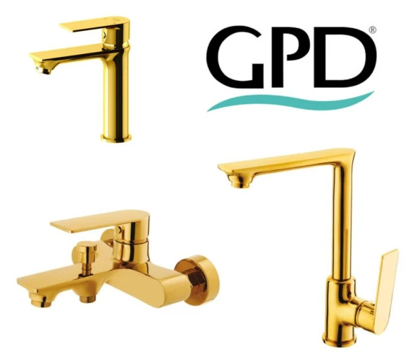 GPD Altın Banyo Mutfak Lavabo Bataryası Provido MBB155-A*MLB156-A*MTE155-A ürün görseli 1