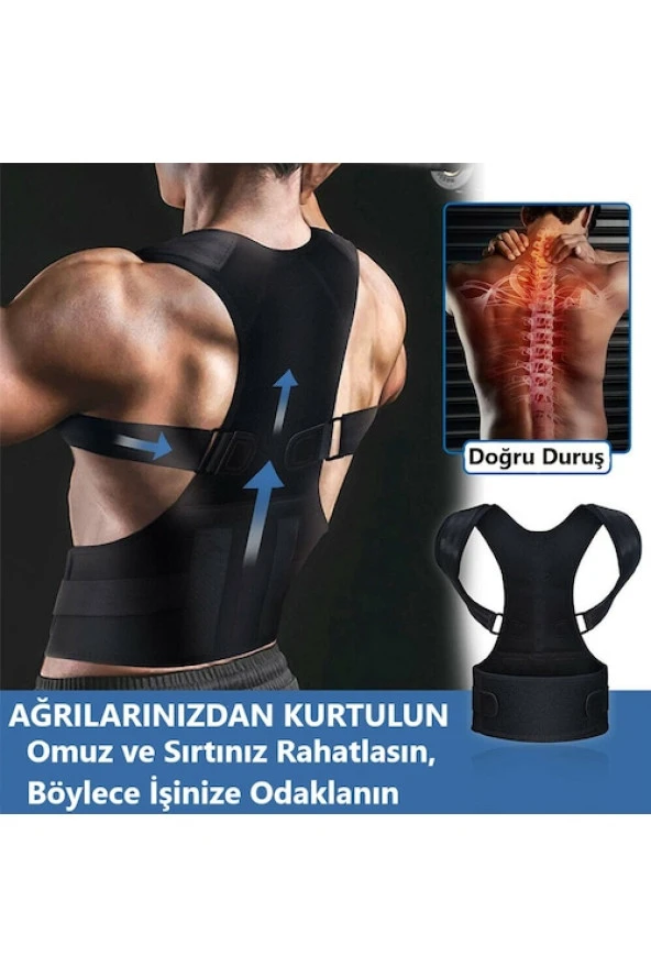 Fitness Bayan Erkek Vücut Şekillendirici Korse Manyetik Sırt Dik ürün görseli 1