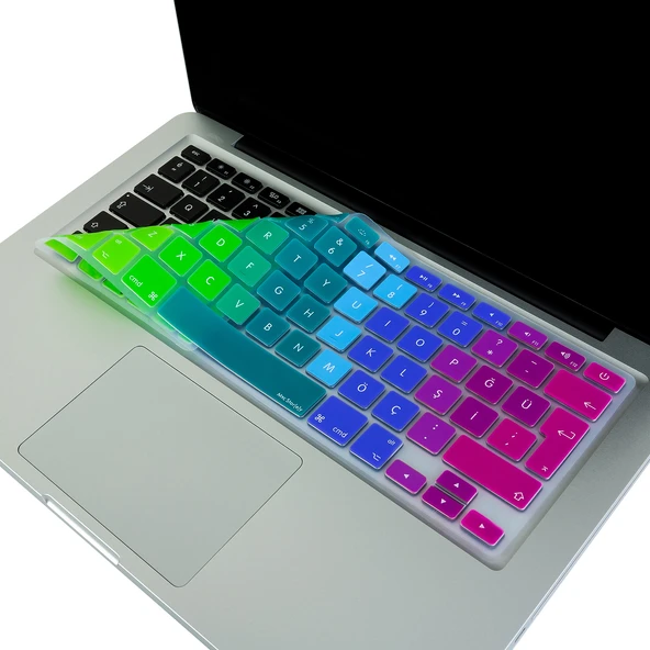 MacBook Air 13 Pro 13 15 Klavye Koruyucu Türkçe Q Dazzle Silikon İnce Renkli ürün görseli 1