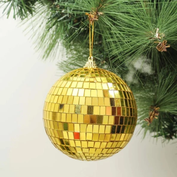 Disco Topu Aynalı Gold 8 cm 3 lü ürün görseli 1