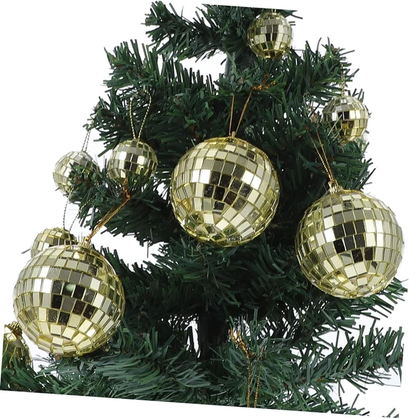 Disco Topu Aynalı Gold 8 cm 3 lü - Resim 3