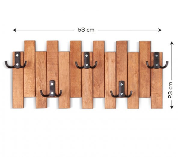Ahşap Duvar Ve Kapı Askısı Elbise Askılık Çit Model 5 Askılı - Resim 3