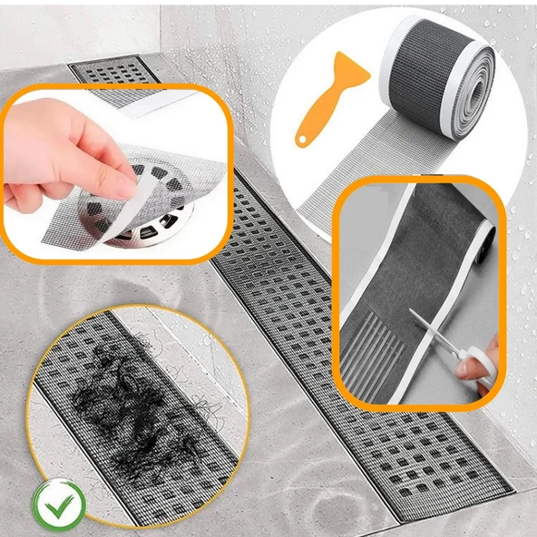 4 Mt 12 Cm Kesilebilir Yapışkanlı Çok Amaçlı Süzgeç Bant Gider Süzgeci Ve Sineklik Yaması Tamir Kiti ürün görseli 1