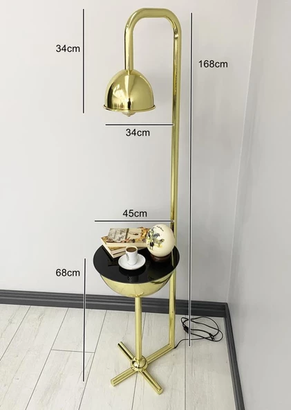 Karanfil Gold Tek Sehpalı Lambader - Resim 6