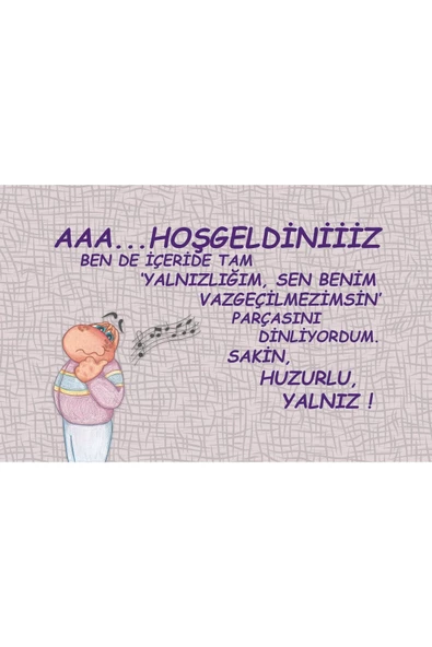 Yalnızlığım Kapı Önü Paspas LoveBug-T - Resim 2