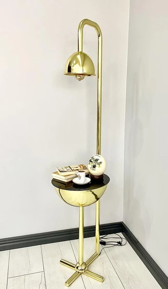 Karanfil Gold Tek Sehpalı Lambader - Resim 2