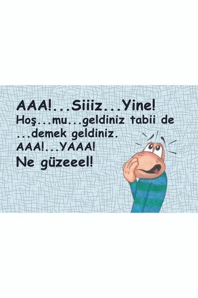 Siz Mi Geldiniz ! Kapı Önü Paspas LoveBug-T - Resim 2