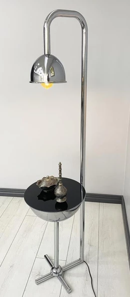 Karanfil Gümüş Tek Sehpalı Lambader - Resim 5