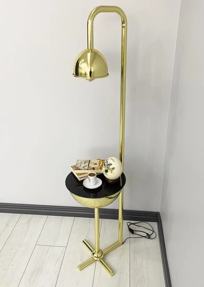 Karanfil Gold Tek Sehpalı Lambader - Resim 4