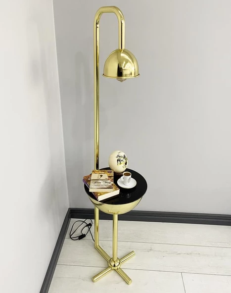 Karanfil Gold Tek Sehpalı Lambader - Resim 5