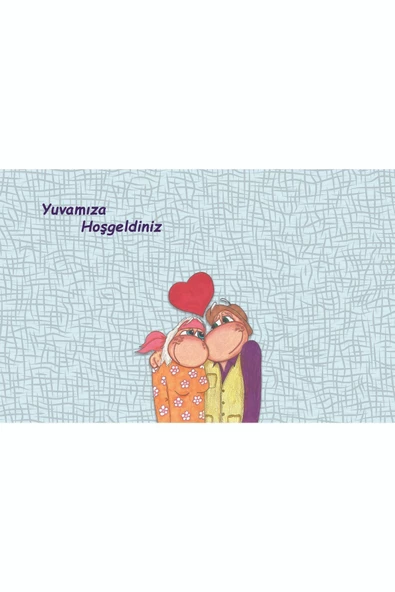 Mutlu Yuvamız Kapı Önü Paspas LoveBug-T - Resim 2