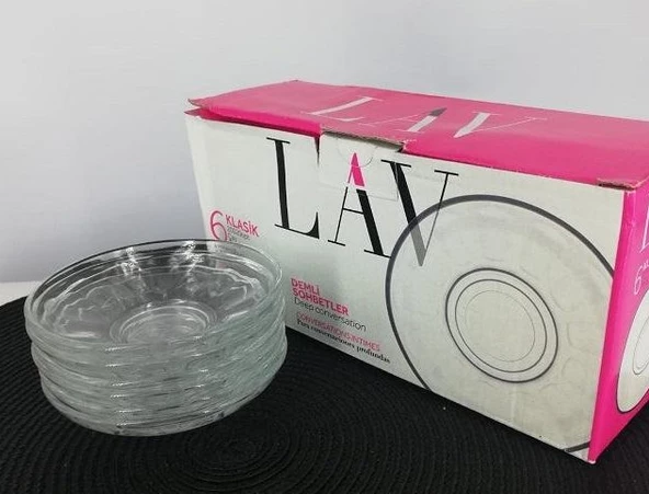 Lav 20020OPT Cam Çay Tabağı Seti 6'lı ürün görseli 1